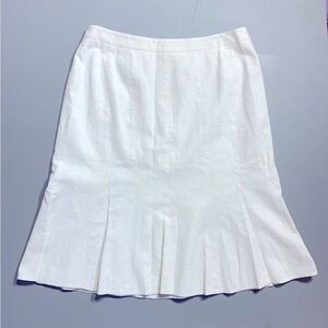 LAURA 14 linen blend lined midi skirt